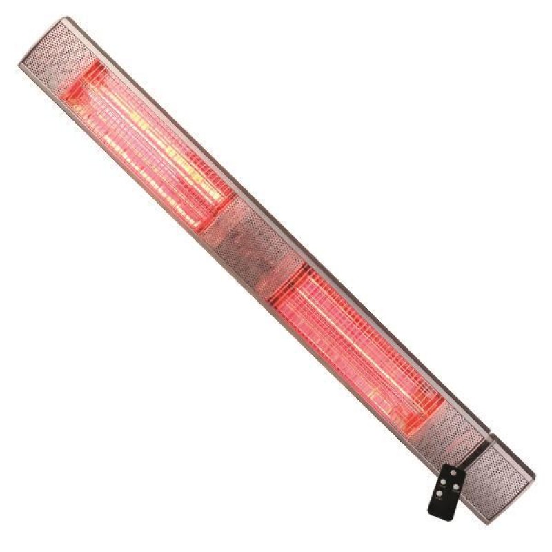 Eurolamp 300-42040 Επιτοίχια Θερμάστρα Με Golden Tube & Τηλεκοντρόλ  3000W IP65 Ασημί 